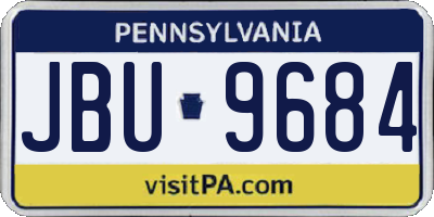 PA license plate JBU9684