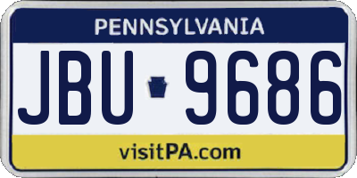 PA license plate JBU9686