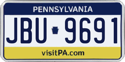 PA license plate JBU9691