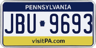 PA license plate JBU9693