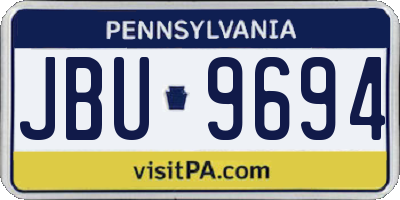 PA license plate JBU9694