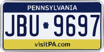 PA license plate JBU9697