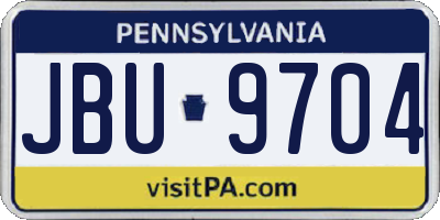 PA license plate JBU9704