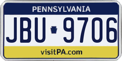 PA license plate JBU9706