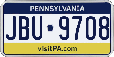 PA license plate JBU9708