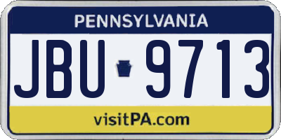 PA license plate JBU9713