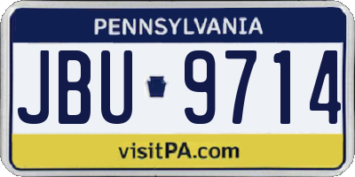 PA license plate JBU9714