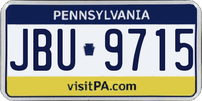 PA license plate JBU9715