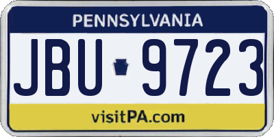 PA license plate JBU9723