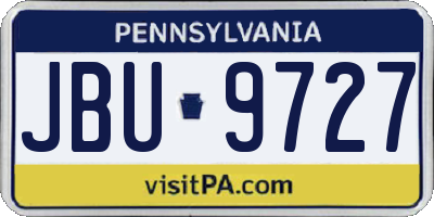 PA license plate JBU9727