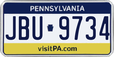 PA license plate JBU9734