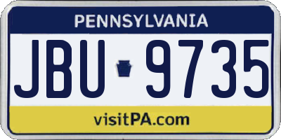 PA license plate JBU9735