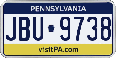 PA license plate JBU9738