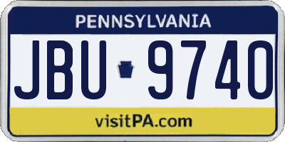 PA license plate JBU9740