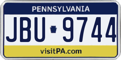 PA license plate JBU9744