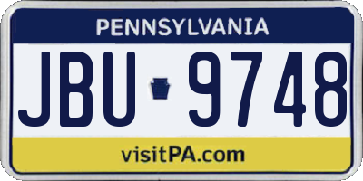 PA license plate JBU9748