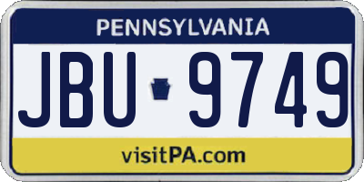 PA license plate JBU9749