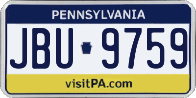 PA license plate JBU9759