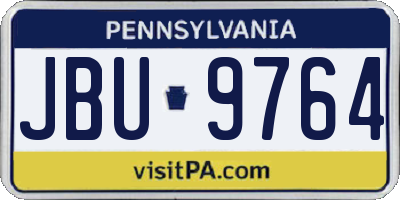 PA license plate JBU9764