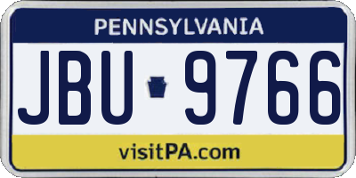 PA license plate JBU9766