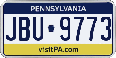 PA license plate JBU9773