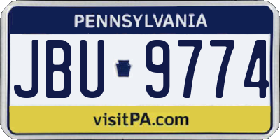 PA license plate JBU9774