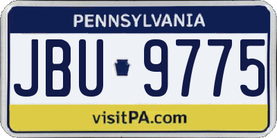 PA license plate JBU9775