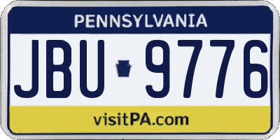 PA license plate JBU9776