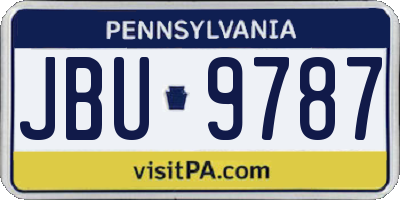 PA license plate JBU9787