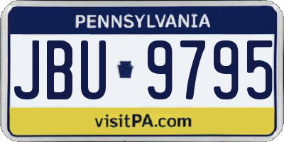 PA license plate JBU9795