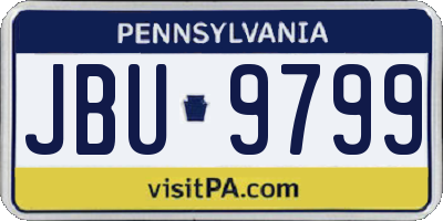 PA license plate JBU9799