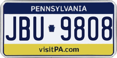 PA license plate JBU9808