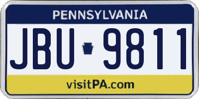 PA license plate JBU9811