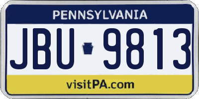 PA license plate JBU9813
