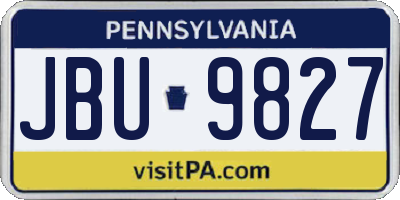 PA license plate JBU9827