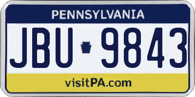 PA license plate JBU9843