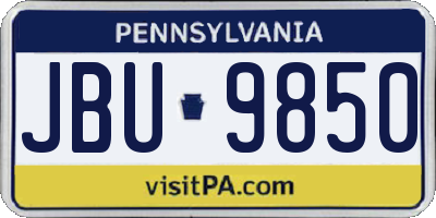 PA license plate JBU9850