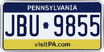 PA license plate JBU9855
