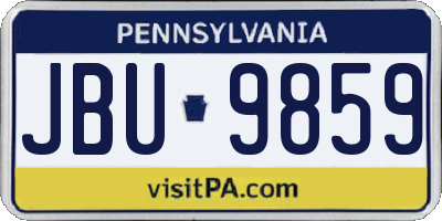 PA license plate JBU9859