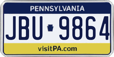 PA license plate JBU9864