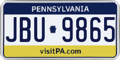 PA license plate JBU9865