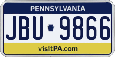 PA license plate JBU9866