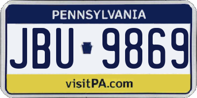 PA license plate JBU9869