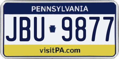 PA license plate JBU9877