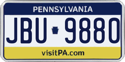 PA license plate JBU9880