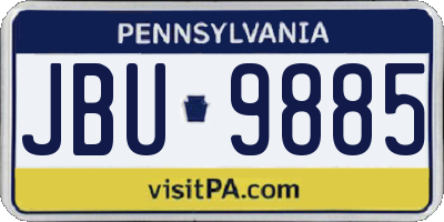 PA license plate JBU9885