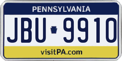 PA license plate JBU9910