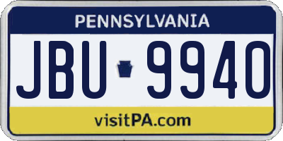 PA license plate JBU9940