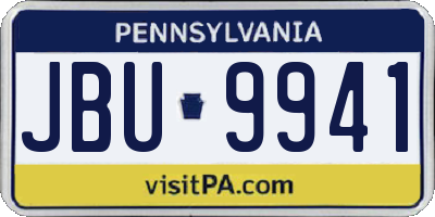PA license plate JBU9941