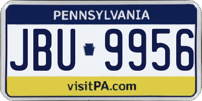 PA license plate JBU9956